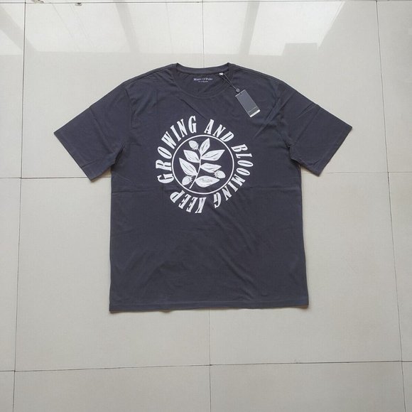 Marc O'Polo Black Printed Round Neck T Shirt - Picture 2 of 9